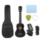 21 Inch Economic Soprano Ukulele Uke Musical Instrument With Gig bag Strings Tuner Black