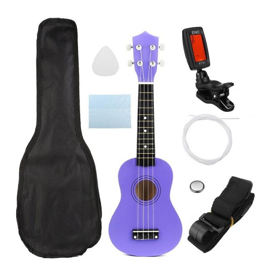 21 Inch Economic Soprano Ukulele Uke Musical Instrument With Gig bag Strings Tuner Purple