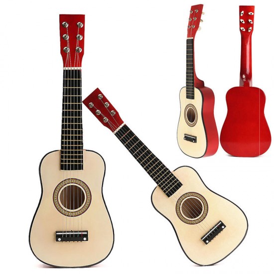 Red 23" Beginners Practice Acoustic Guitar w/ 6 String For Children Kids