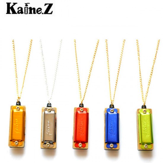 1PCS KAINE  4 Hole 8 Tone Necklace Style Mini Harmonica Key of C