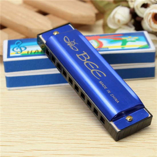 BEE 10 Holes 40 Tone C Key Harmonica Mouth Organ Musical Instrument Gift Toy