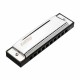 EASTTOP T10-B C Key 10 Holes Harmonica Blues Harp Stainless Steel Cover Plate with Plastic Box