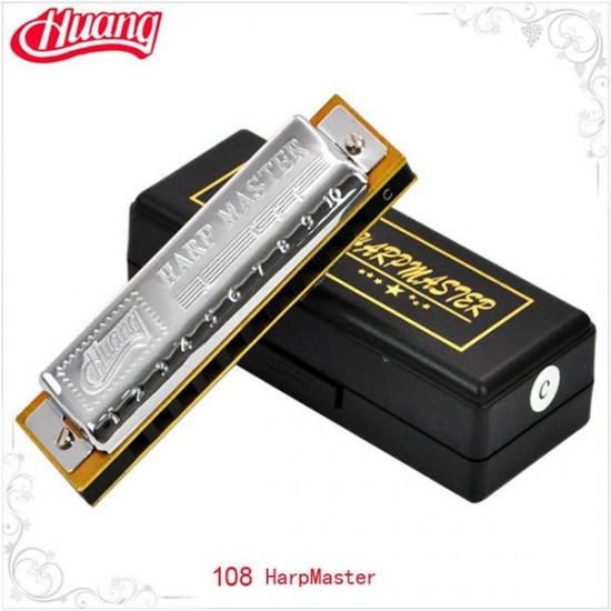 HUANG 108 10 Hole Blues Harmonica C Key