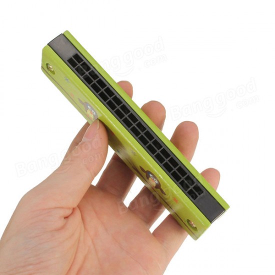 Wooden 16 Hole Harmonica Kids Musical Instrument Mouth Organ Educational Toy