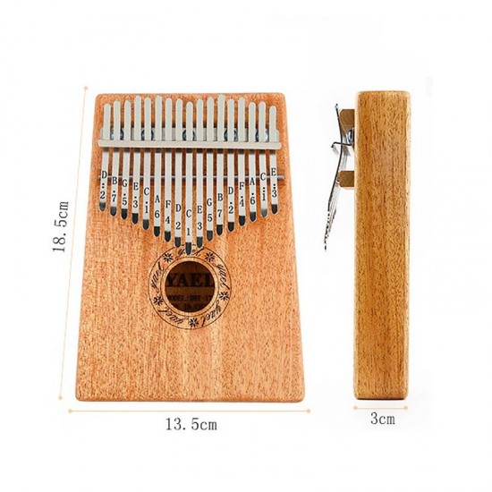 17 Key African Mahogany Wooden Kalimba Thumb Piano Finger Percussion Music Mbira