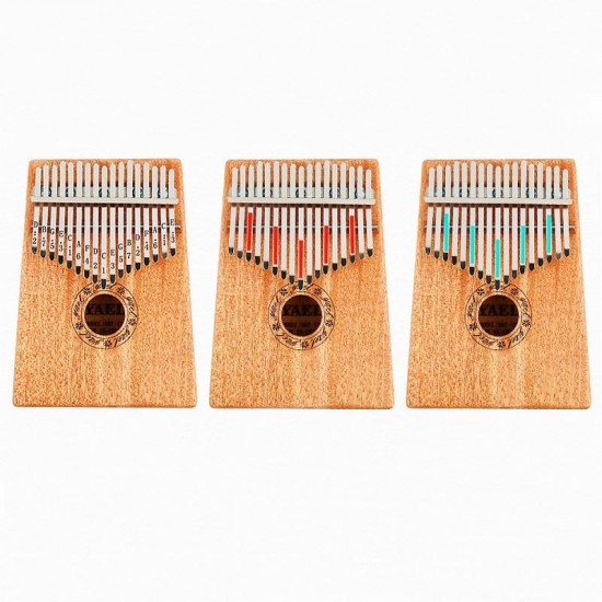 17 Key African Mahogany Wooden Kalimba Thumb Piano Finger Percussion Music Mbira