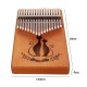 17 Key Mahogany Kalimba Veneer Mini Thumb Piano Keyboard Carved Tone Instrument