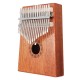 17 Keys Wood Kalimba Mahogany Thumb Piano Finger Percussion With Tuning Hammer