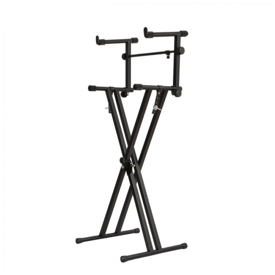 2 Tiers X Style Adjustable Keyboard Stand Folding Electronic Piano Holder