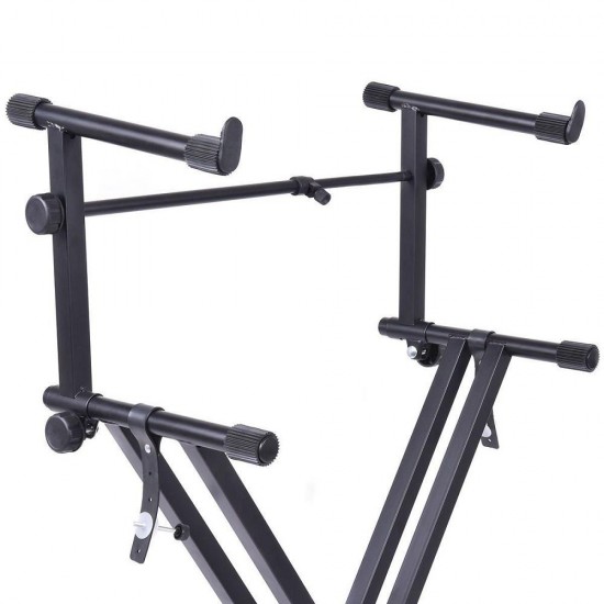 2 Tiers X Style Adjustable Keyboard Stand Folding Electronic Piano Holder 2 Tiers X Style Adjustable Keyboard Stand Folding Electronic Piano Holder