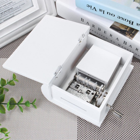 15 Tone DIY Hand Cranked Books Type Music Box With Hole Puncher And Paper Tapes