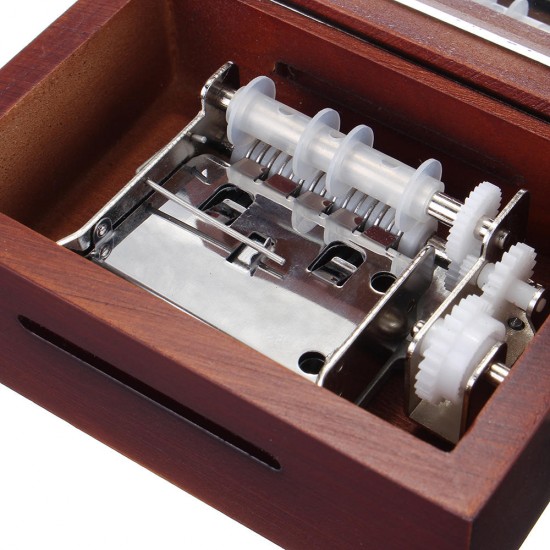 15 Tone DIY Hand Cranked Carved Music Box Classic Red Box With Hole Puncher 30 Pcs Paper Tapes