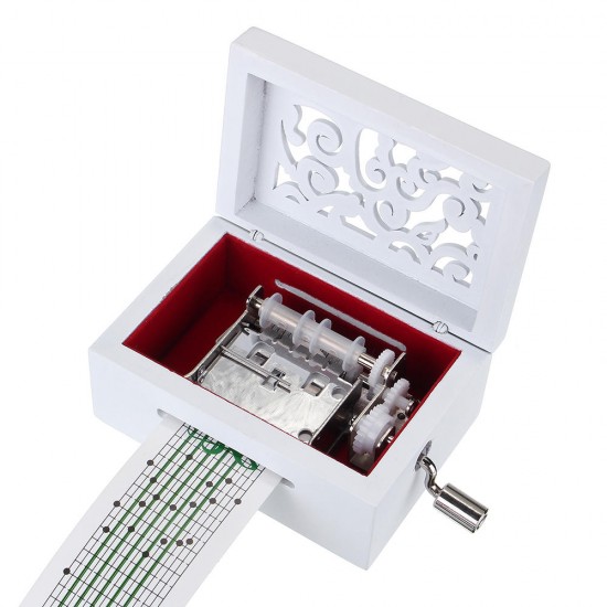 15 Tone DIY Hand Cranked Carved Music Box With Hole Puncher 30 Pcs Paper Tapes 15 Tone DIY Hand Cranked Carved Music Box With Hole Puncher 30 Pcs Paper Tapes