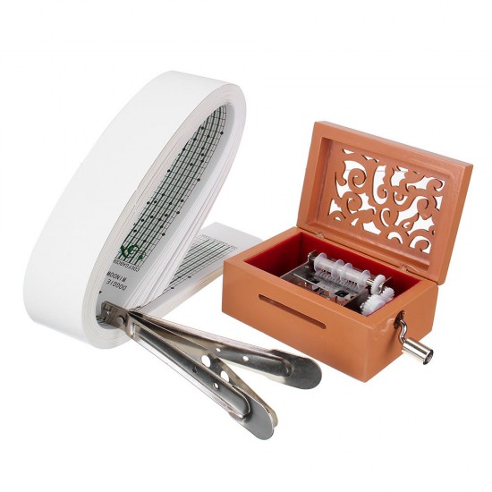 15 Tone DIY Hand Cranked Carved Music Box With Hole Puncher 30 Pcs Paper Tapes 15 Tone DIY Hand Cranked Carved Music Box With Hole Puncher 30 Pcs Paper Tapes