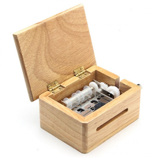 15 Tone DIY Hand-cranked Music Box Wooden Box With Hole Puncher And Paper Tapes