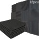12 Packs Soundproofing Acoustic Studio Wedge Foam Tiles Wall Panels 30*30*2.5cm 12 Packs Soundproofing Acoustic Studio Wedge Foam Tiles Wall Panels 30*30*2.5cm