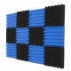 12 Pcs Black Blue Pyramid Acoustic Soundproofing Foam Tile Studio Panel 2"x12"x12"