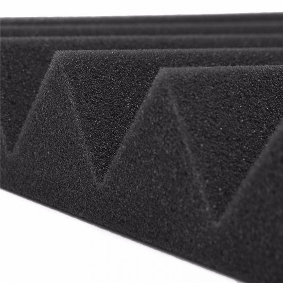 12 Pcs Black Blue Pyramid Acoustic Soundproofing Foam Tile Studio Panel 2"x12"x12"