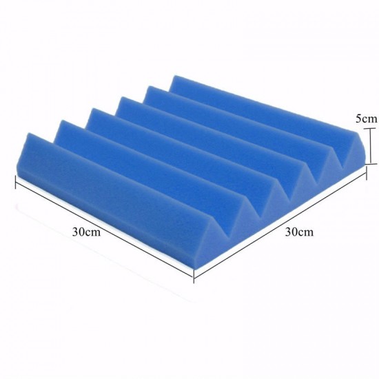 12 Pcs Black Blue Pyramid Acoustic Soundproofing Foam Tile Studio Panel 2"x12"x12"