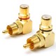 2pcs Brass Right Angle RCA Adapter Male to Female Plug Connector 2pcs Brass Right Angle RCA Adapter Male to Female Plug Connector