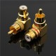2pcs Brass Right Angle RCA Adapter Male to Female Plug Connector 2pcs Brass Right Angle RCA Adapter Male to Female Plug Connector