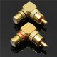 2pcs Brass Right Angle RCA Adapter Male to Female Plug Connector 2pcs Brass Right Angle RCA Adapter Male to Female Plug Connector