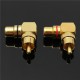 2pcs Brass Right Angle RCA Adapter Male to Female Plug Connector