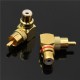 2pcs Brass Right Angle RCA Adapter Male to Female Plug Connector 2pcs Brass Right Angle RCA Adapter Male to Female Plug Connector