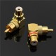 2pcs Brass Right Angle RCA Adapter Male to Female Plug Connector