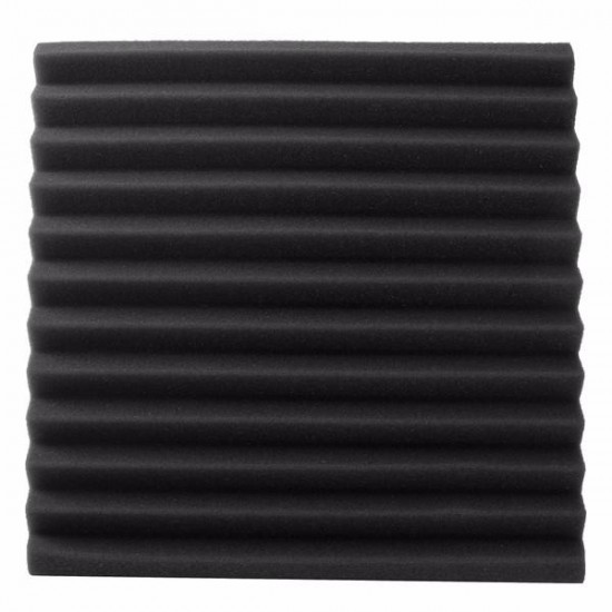 30x30x2.5cm Black Acoustic Soundproof Foam Sound Absorbing Waved Sponge