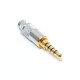 3.5mm 4 Pole Stereo Male Jack Plug Audio Solder Connector