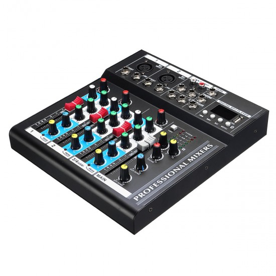 4 Channel USB Bluetooth Audio Mixer Portable Live Studio Mixing Console