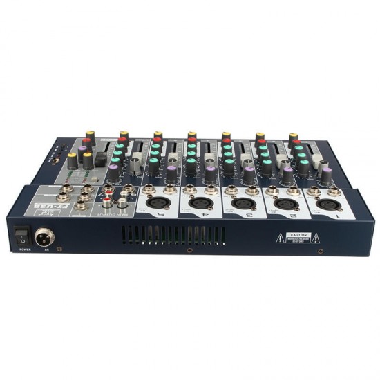 7 Channel Professional Stage Live Studio Audio Mixer USB Mixing Console DJ KTV