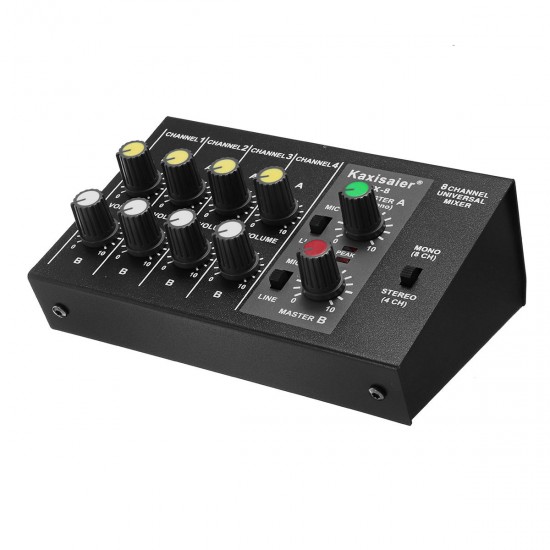 8 Channel 110-220V 6.35mm Dual Mode Audio Mixer Sound Stereo Mixing Home KTV