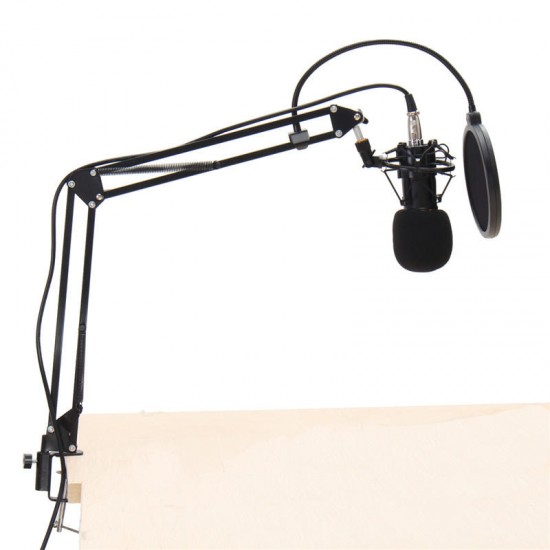 BM800 Condenser Microphone Dynamic System Kit Shock Mount Boom Stand Studio Pro