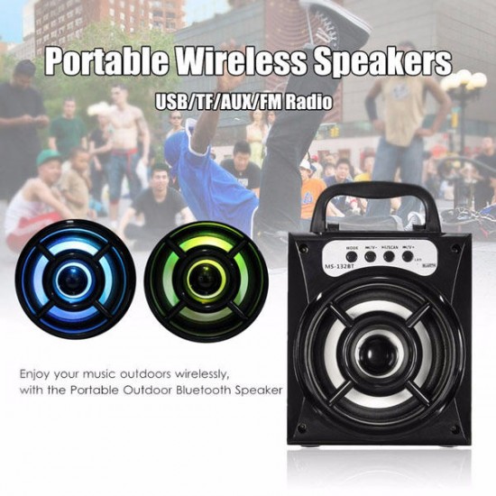 Bluetooth Wireless Portable LED Outdoor Super Bass USB/TF/AUX/FM Radio Speaker