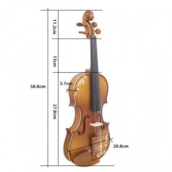 Aston 4/4  Spruce wood Carving Violin with Bow String Rosin Mute Case AV-30