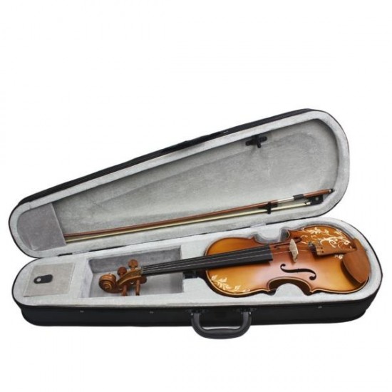 Aston 4/4  Spruce wood Carving Violin with Bow String Rosin Mute Case AV-30