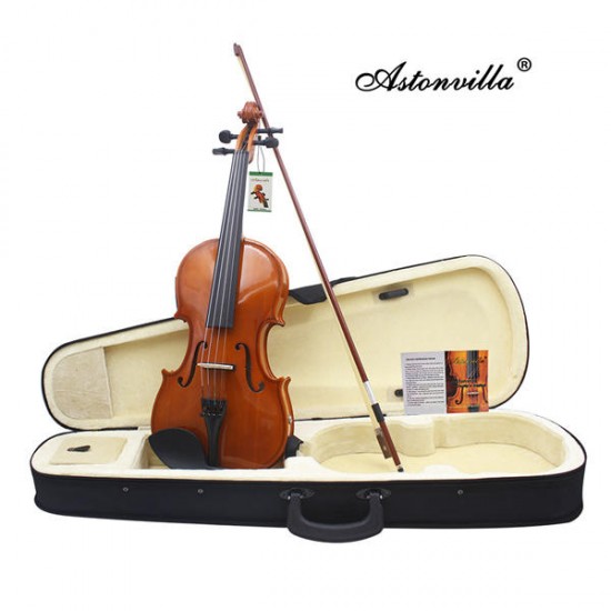 Astonvilla 4/4 Solid Electroacoustic Violin with Pickup Case&Accessories