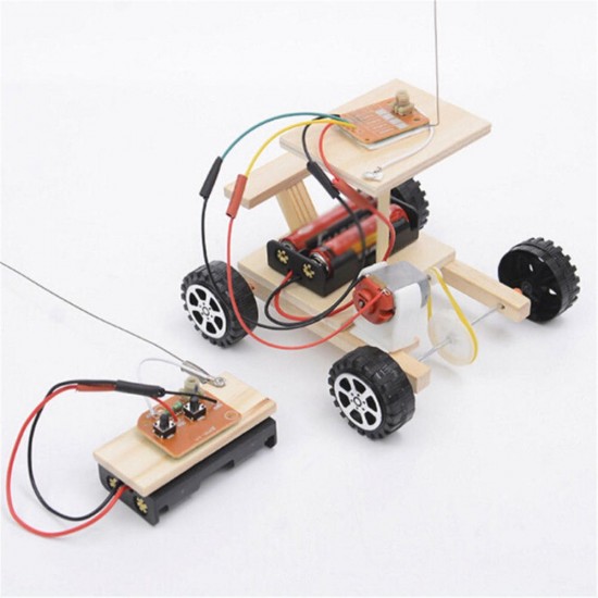 1 Set DIY Wireless RC Car Remote Control Model Kit Funny Educational Kids Toy Without Battery