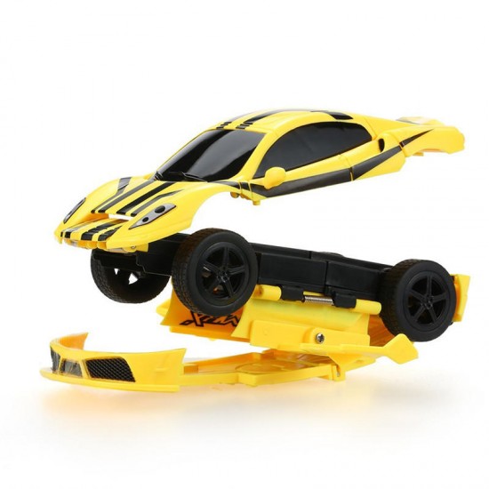 SHENGQIWEI 8010 1/28 27MHZ 2CH 2 IN 1 Electric Robot Deformation Mini Racing RC Crash Drift Car Toy