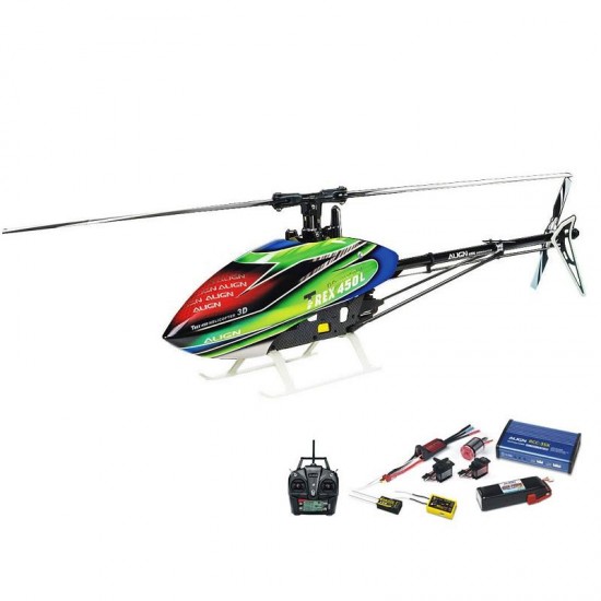 ALIGN T-REX 450LP RC Helicopter RH45E32XW Dominator Super Combo