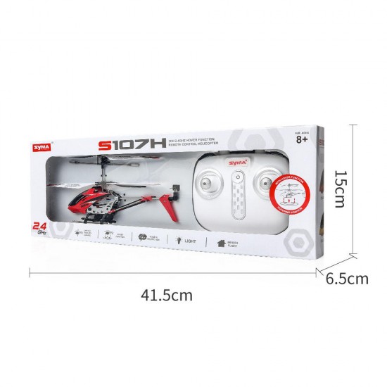 Upgraded SYMA S107H 2.4G 3.5CH Hover Altitude Hold RC Helicopter With Gyro RTF