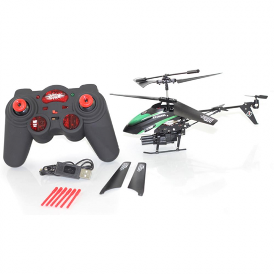 WLtoys V398 3.5CH Infrared Control RC Helicopter Launching Shooting Helicopter Toy
