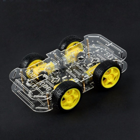 DIY 4WD Smart Robot Car Double-Deck Chassis Kit with Speed Encoder DIY 4WD Smart Robot Car Double-Deck Chassis Kit with Speed Encoder