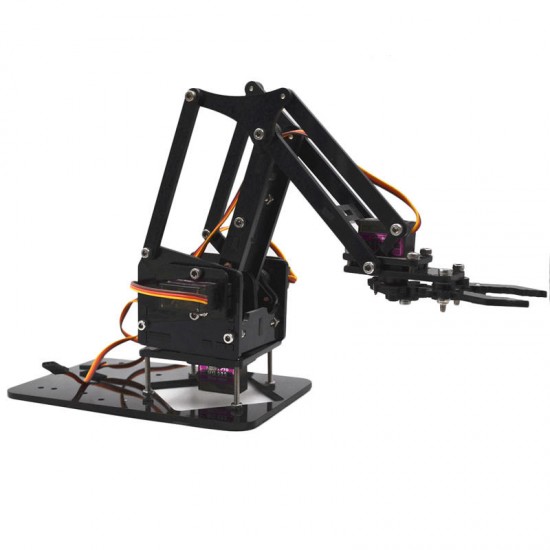 4DOF Assembling Acrylic Mechine Robot Arm with MG90S Metal Gear Servo For Robot DIY