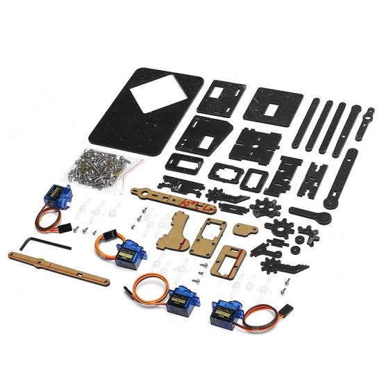 4DOF Assembling Acrylic Mechine Robot Arm with SG90 Plastic Gear Servo For Robot DIY 4DOF Assembling Acrylic Mechine Robot Arm with SG90 Plastic Gear Servo For Robot DIY