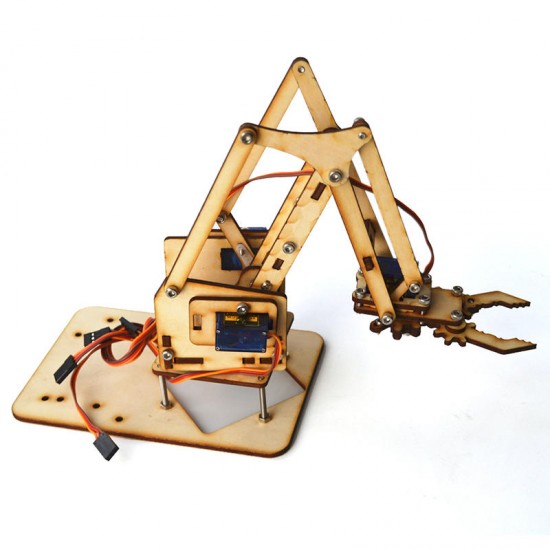 4DOF Wood Arm Mechanical Robot Arm Kit with SG90 Servo for Arduino