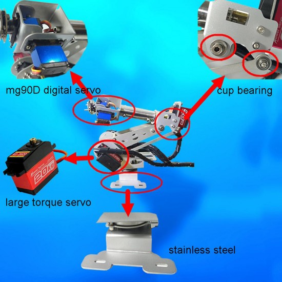 6DOF DIY RC Robot Arm Educational Robot Kit With Digital Servo