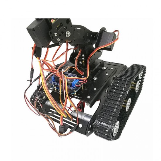 6DOF WiFi Arduino Smart Robot Tank Chassis With Arm Clawer 7 Servos